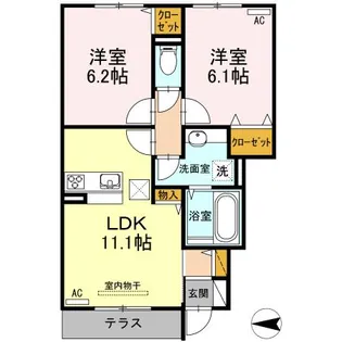 サンクチュアリ一の宮【1階】の間取り