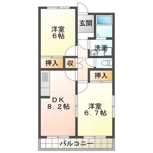 マンションアピカ【2階】の間取り