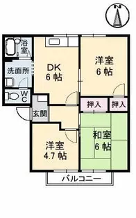 フレグランス南風I【2階】の間取り