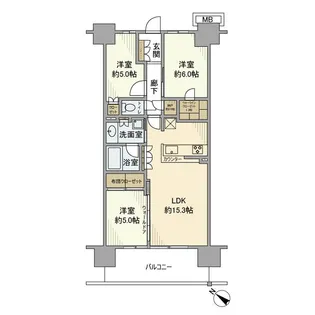 ソライエグラン流山おおたかの森マークススクエア【8階】の間取り