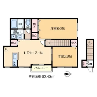 サンライフ伍番館【2階】の間取り