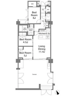 ザ・パークハウス代々木大山レジデンス【2階】の間取り