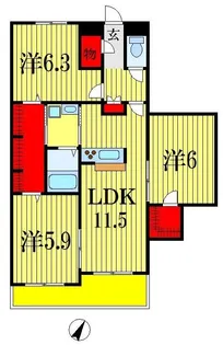 ヴィラ リッツII【2階】の間取り