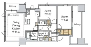 オーベルアーバンツ東中野【11階】の間取り
