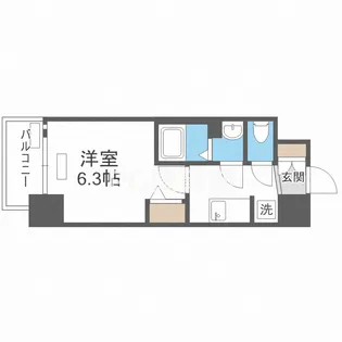 ララプレイス難波メティス【9階】の間取り