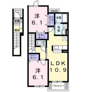 カーサ はぴねすA【2階】の間取り