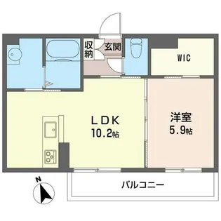 シャトーシエル【1階】の間取り