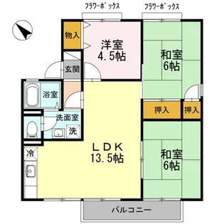 セジュール・ウイングB棟【2階】の間取り