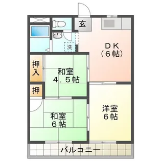 津高東ハイツ【2階】の間取り