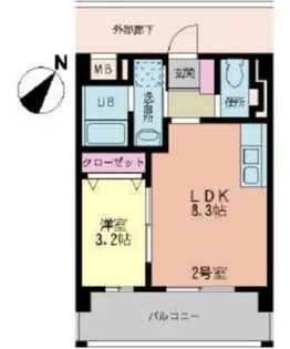 グレイスフルマンション比恵南【4階】の間取り