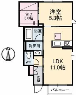 シャーメゾン桑ノ山【1階】の間取り