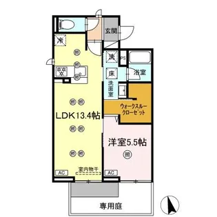 ディアライズ河内【1階】の間取り