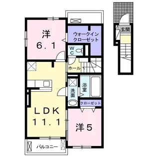 エアリー・ラブII A【2階】の間取り