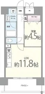 プレメント豊中【4階】の間取り