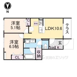 アット横小路【1階】の間取り
