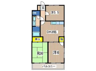 東大船マンション【1階】の間取り