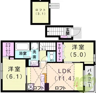 クレモンティーヌA【2階】の間取り