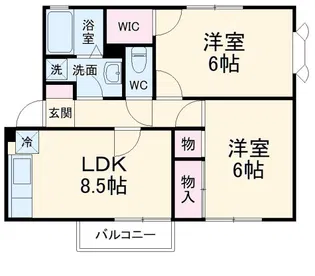 カサヴィレッジF【2階】の間取り