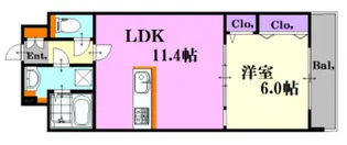 ビリオネアS竹屋【5階】の間取り