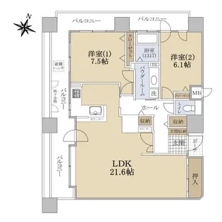 ダイアパレス大通公園南【9階】の間取り