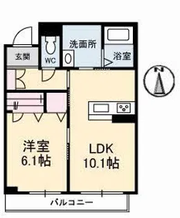 クレストヴェールI【3階】の間取り