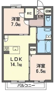 Espoir桜(エスポワールさくら)【2階】の間取り