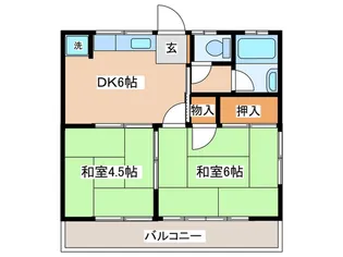 たちばなハイツA【1階】の間取り