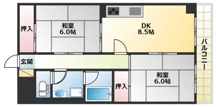 ハイデンスホンダ【10階】の間取り
