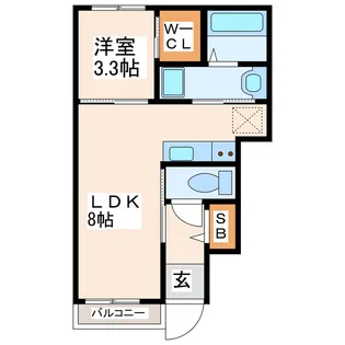 ヒルズ春日【1階】の間取り
