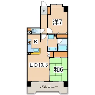 サンデュエル新横町【7階】の間取り