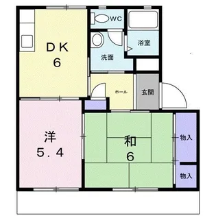 梨の木ハイツB【1階】の間取り