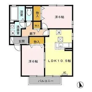 岐阜県岐阜市茜部中島2【アパート】の間取り