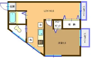 第2コーポ六原【2階】の間取り