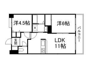ユニハイム伏見大手筋【4階】の間取り