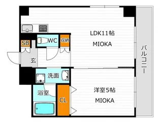 ブエナビスタ長居【5階】の間取り