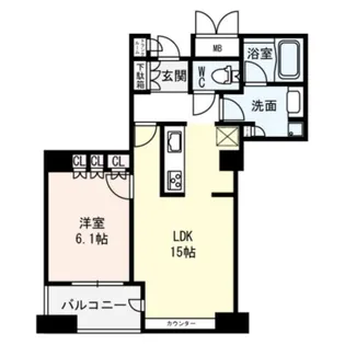 ディーグラフォート大阪N.Y.タワーHIGOBASHI【19階】の間取り