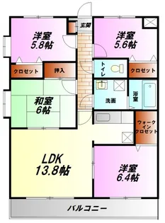 ディアコート【3階】の間取り