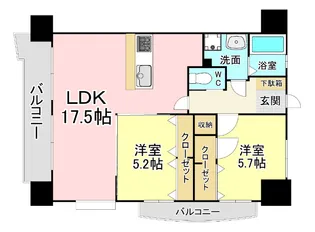福岡県北九州市小倉北区井堀4【マンション】の間取り