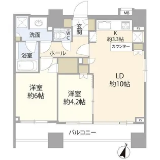 クラッシィスイート赤坂【12階】の間取り