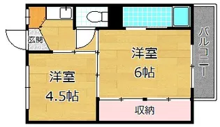 ビレッジハウス星ヶ丘【2階】の間取り