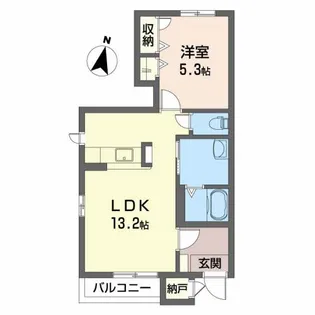 1LDKの間取り画像