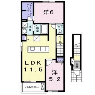 広島県福山市駅家町大字上山守【アパート】の間取り