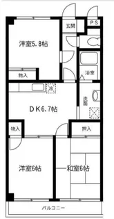 ロイヤル富士B【2階】の間取り