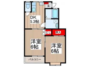 ハイツウェルト【2階】の間取り
