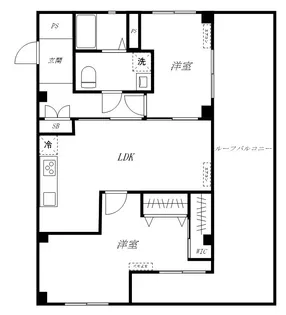 麻布コーポラス【4階】の間取り