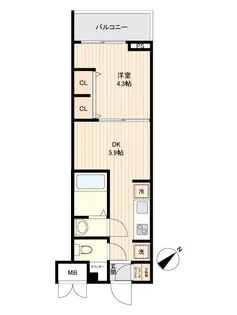 東京都世田谷区用賀1【マンション】の間取り