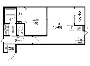 (仮)出来島2丁目新築アパート B【3階】の間取り