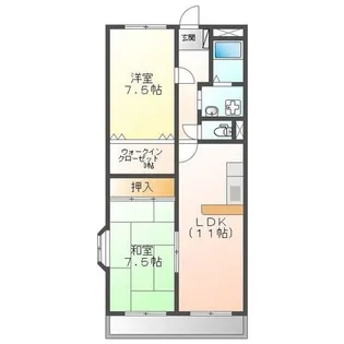 熊本県熊本市北区鶴羽田1【アパート】の間取り