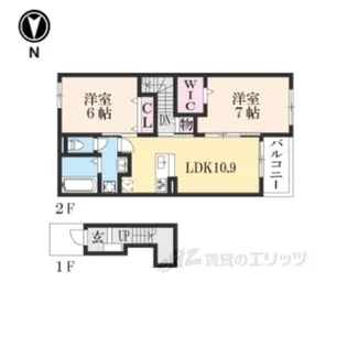 シャン・ド・フルール1【2階】の間取り