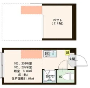 東京都新宿区西落合3【アパート】の間取り
